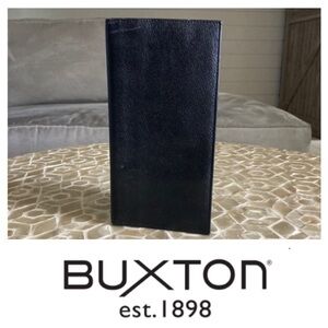 Buxton Black Leather Mellow Touch Cowhide Credit Card Passport Wallet